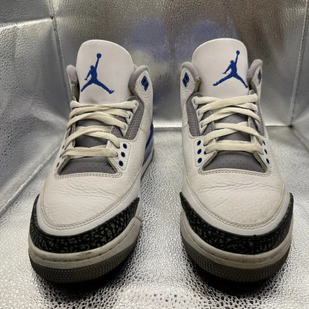 Size 10 Nike Air‎ Jordan 3 Retro White Racer Blue Black Mens Sneaker CT8532-145